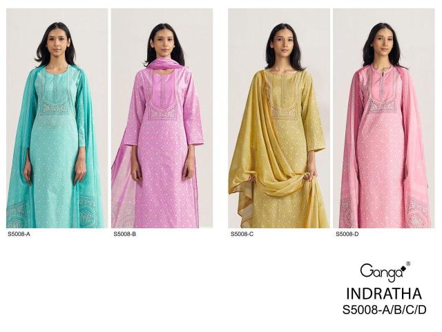 Ganga indratha 5008 cotton wholesale dress material